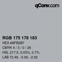 Color code: RGB 175 178 183 | qconv.com