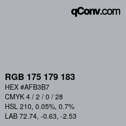 Código de color: RGB 175 179 183 | qconv.com