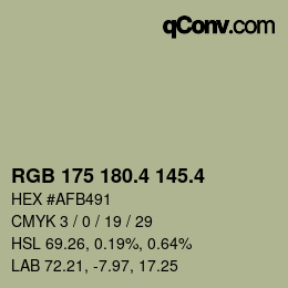 カラーコード: RGB 175 180.4 145.4 | qconv.com