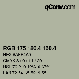 カラーコード: RGB 175 180.4 160.4 | qconv.com