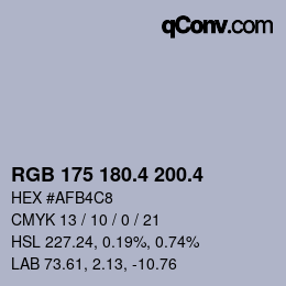 カラーコード: RGB 175 180.4 200.4 | qconv.com