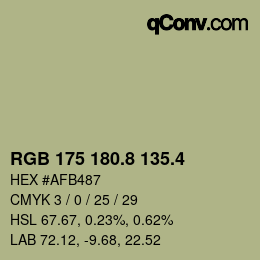 カラーコード: RGB 175 180.8 135.4 | qconv.com