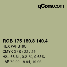 カラーコード: RGB 175 180.8 140.4 | qconv.com