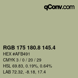 カラーコード: RGB 175 180.8 145.4 | qconv.com