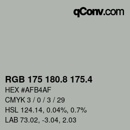 カラーコード: RGB 175 180.8 175.4 | qconv.com
