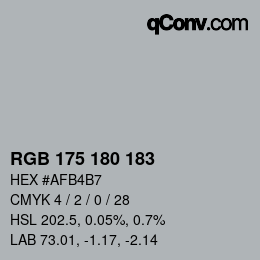 Código de color: RGB 175 180 183 | qconv.com