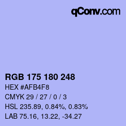 Farbcode: RGB 175 180 248 | qconv.com