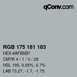 Color code: RGB 175 181 183 | qconv.com