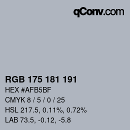 Color code: RGB 175 181 191 | qconv.com