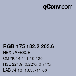 カラーコード: RGB 175 182.2 203.6 | qconv.com