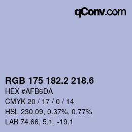 カラーコード: RGB 175 182.2 218.6 | qconv.com