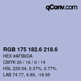 カラーコード: RGB 175 182.6 218.6 | qconv.com