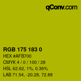 Color code: RGB 175 183 0 | qconv.com