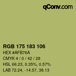 Color code: RGB 175 183 106 | qconv.com