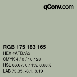 Color code: RGB 175 183 165 | qconv.com