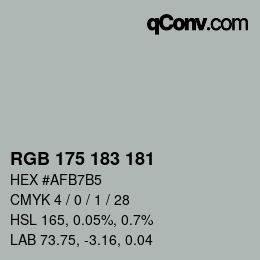 Color code: RGB 175 183 181 | qconv.com