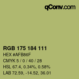 Farbcode: RGB 175 184 111 | qconv.com