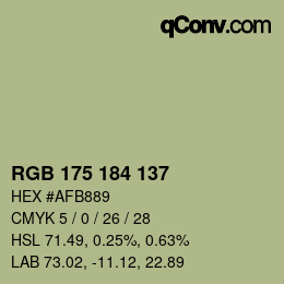 Farbcode: RGB 175 184 137 | qconv.com