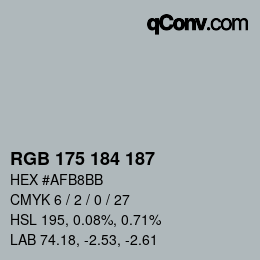 Farbcode: RGB 175 184 187 | qconv.com