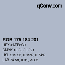 Color code: RGB 175 184 201 | qconv.com