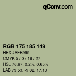 Color code: RGB 175 185 149 | qconv.com