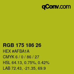 Color code: RGB 175 186 26 | qconv.com