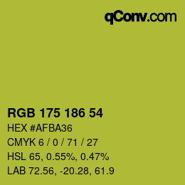 Farbcode: RGB 175 186 54 | qconv.com
