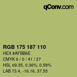 Código de color: RGB 175 187 110 | qconv.com