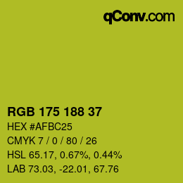 Color code: RGB 175 188 37 | qconv.com