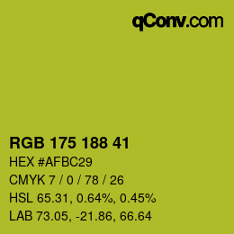 Color code: RGB 175 188 41 | qconv.com