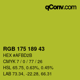 カラーコード: RGB 175 189 43 | qconv.com