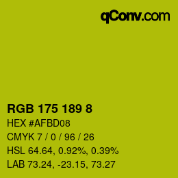 Farbcode: RGB 175 189 8 | qconv.com