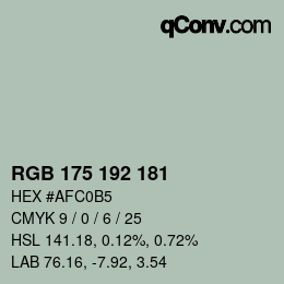 颜色代码: RGB 175 192 181 | qconv.com