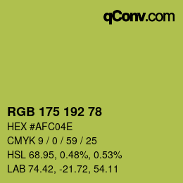カラーコード: RGB 175 192 78 | qconv.com