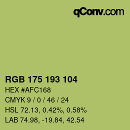 颜色代码: RGB 175 193 104 | qconv.com