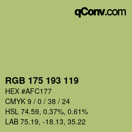 颜色代码: RGB 175 193 119 | qconv.com