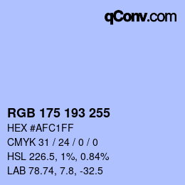 Color code: RGB 175 193 255 | qconv.com