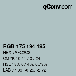 颜色代码: RGB 175 194 195 | qconv.com