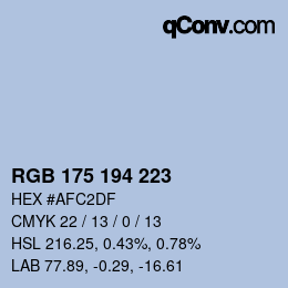 颜色代码: RGB 175 194 223 | qconv.com