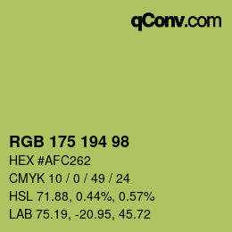 颜色代码: RGB 175 194 98 | qconv.com