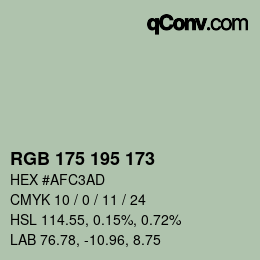 颜色代码: RGB 175 195 173 | qconv.com