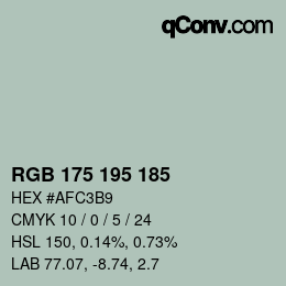 Color code: RGB 175 195 185 | qconv.com