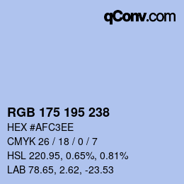 Farbcode: RGB 175 195 238 | qconv.com