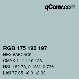 颜色代码: RGB 175 196 197 | qconv.com