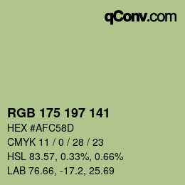 Código de color: RGB 175 197 141 | qconv.com