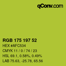 Color code: RGB 175 197 52 | qconv.com