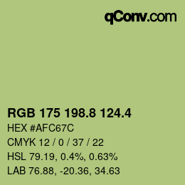 カラーコード: RGB 175 198.8 124.4 | qconv.com