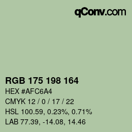 Color code: RGB 175 198 164 | qconv.com