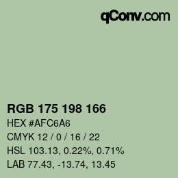 Color code: RGB 175 198 166 | qconv.com