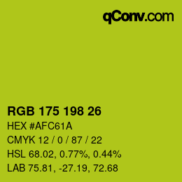 Color code: RGB 175 198 26 | qconv.com